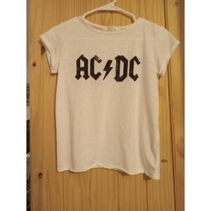 ACD kids shirt sequin logo hard rock band Tee sz 8-10 M